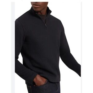 Ted Baker London Mens Black 100% Extrafine Wool Quarter Zip Sweater Size 3 M